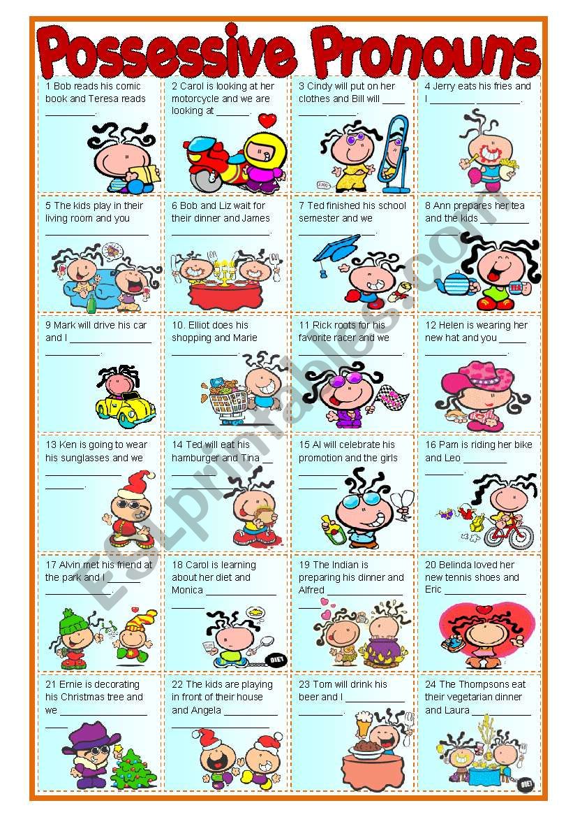 Possessive Pronouns *editable worksheet