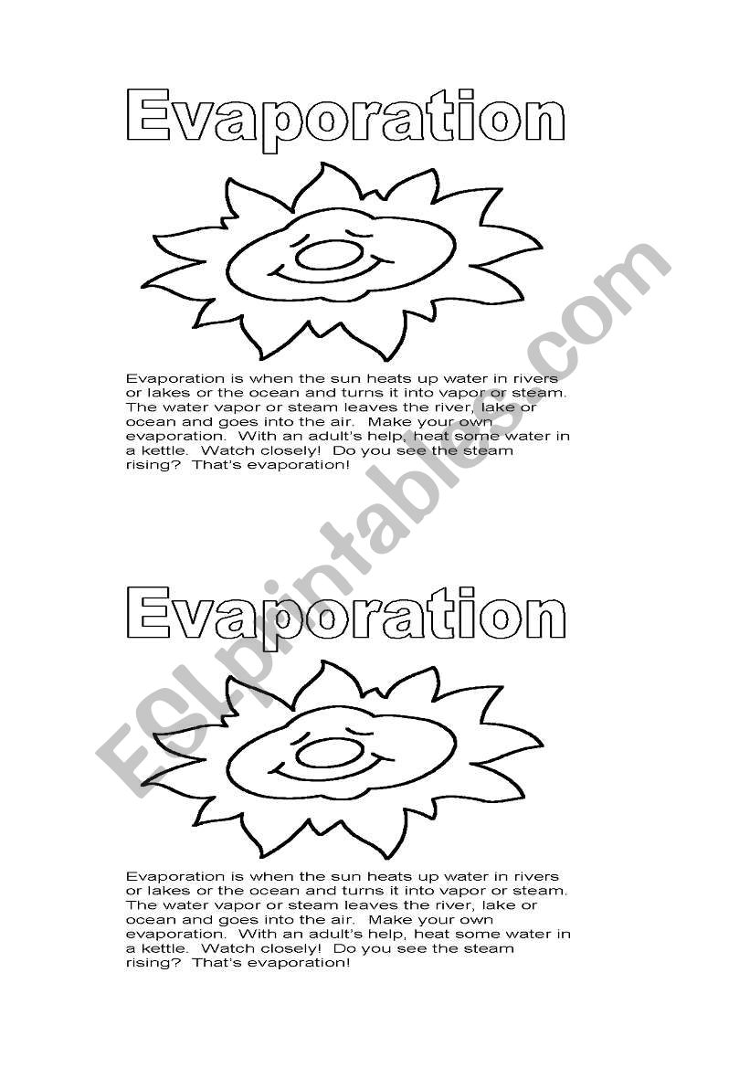 water cycle evaporation worksheet