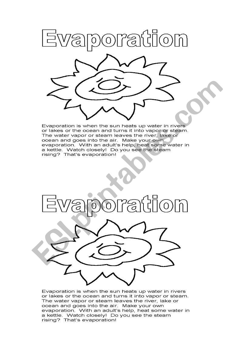 water cycle evaporation worksheet
