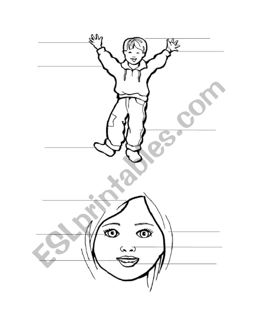 Label body parts worksheet