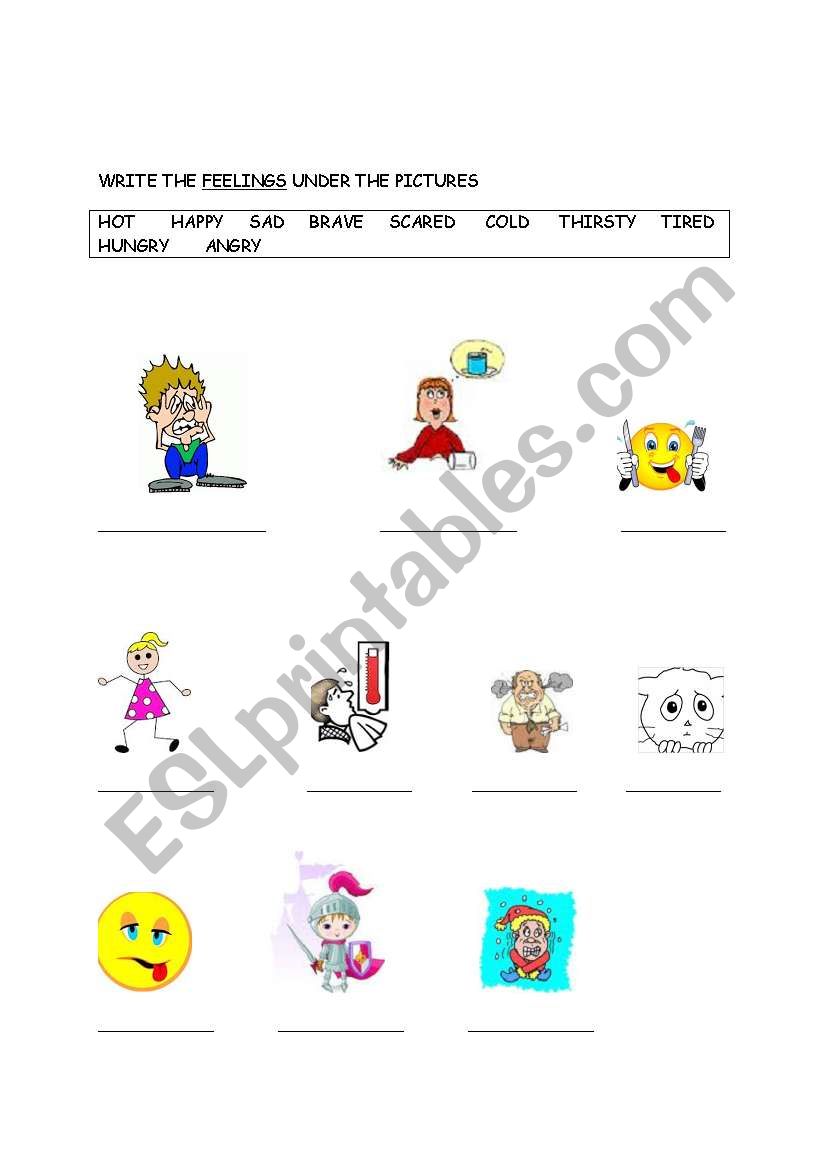 feelings worksheet