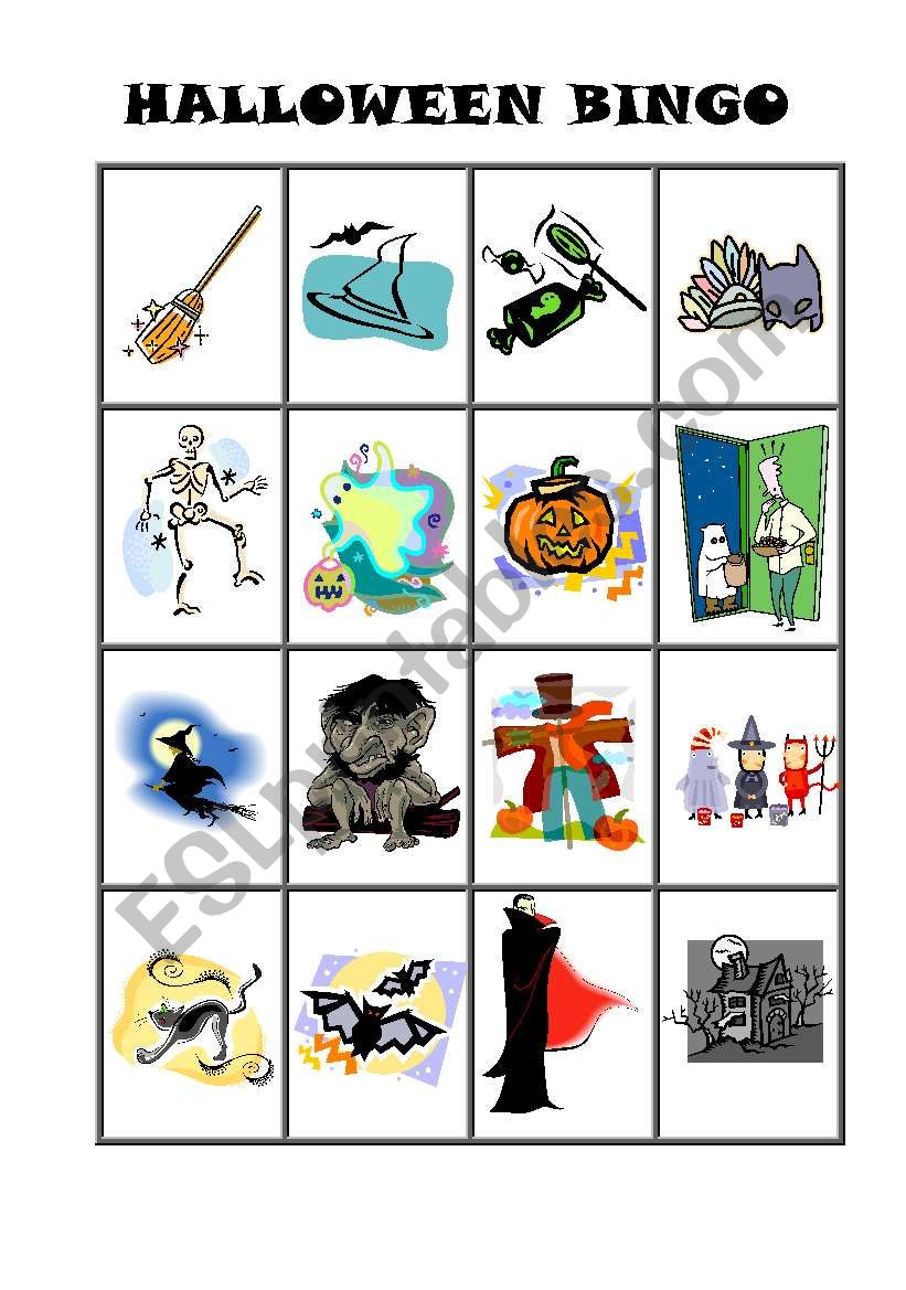 Halloween Bingo Game worksheet