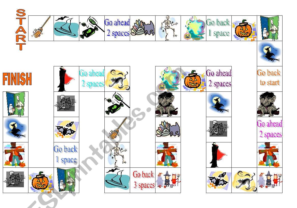 Halloween Board game worksheet