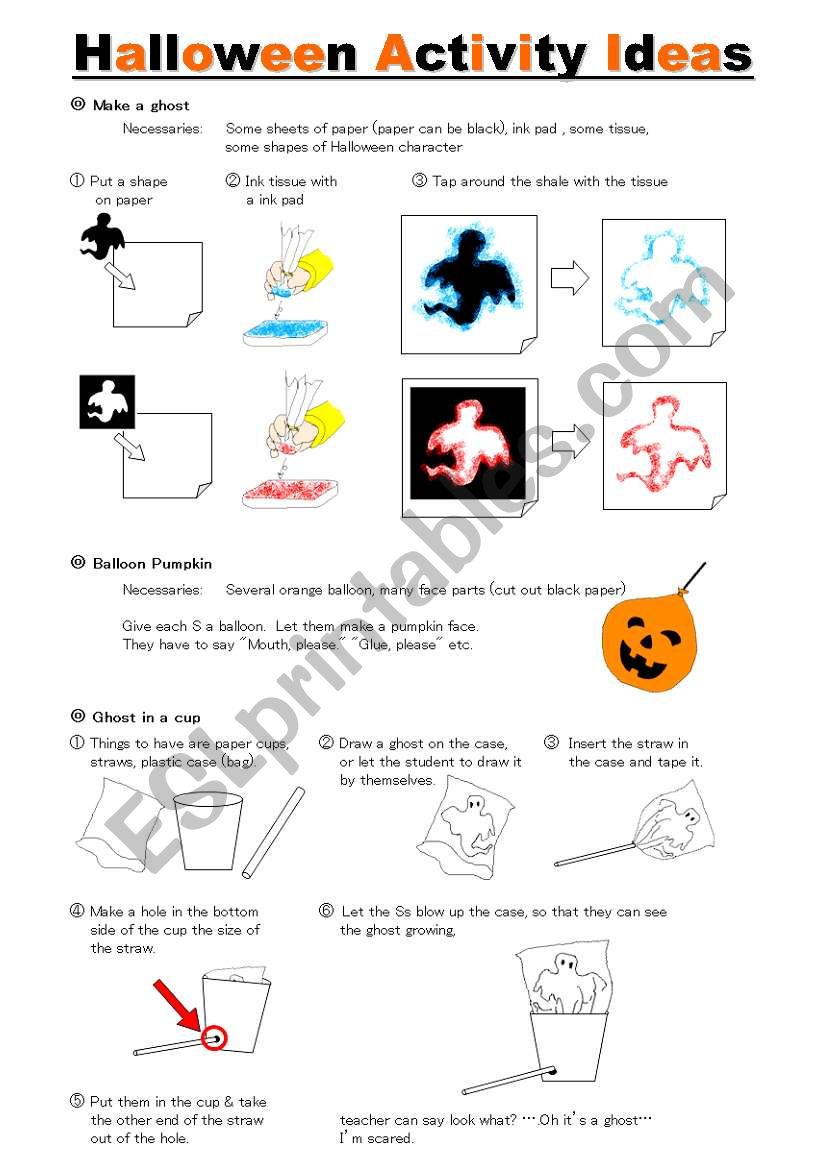 Halloween Craft ideas worksheet