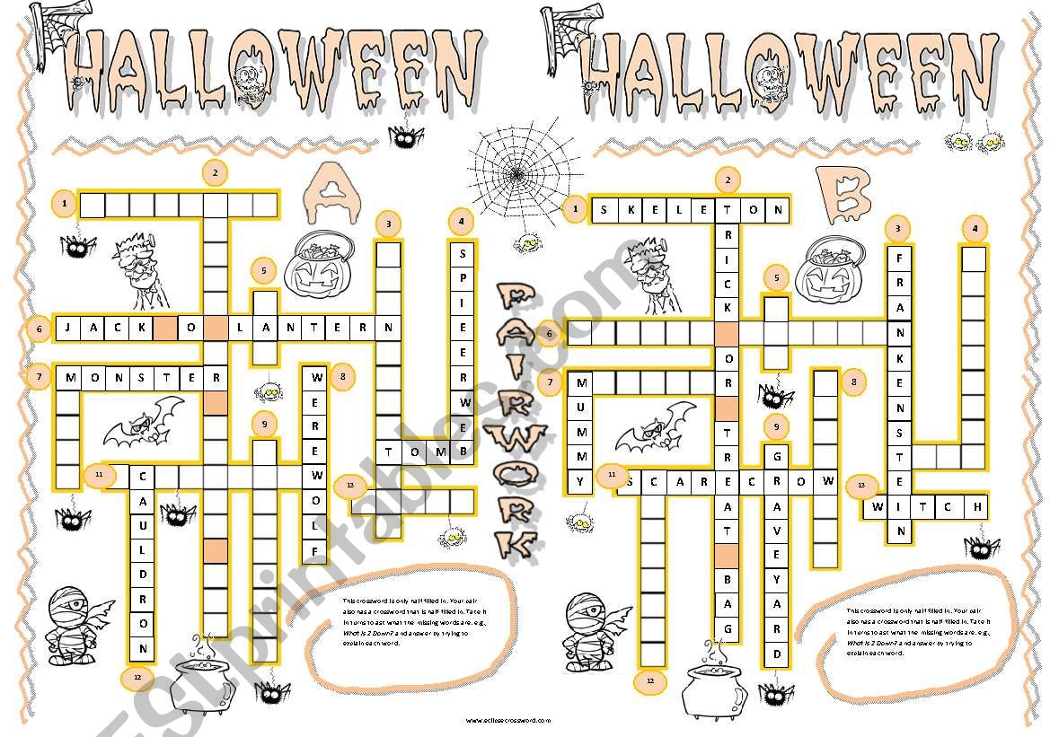 HalloweenPairWork worksheet