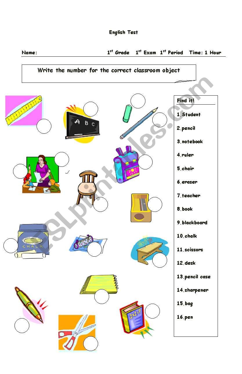 English Test Begginners worksheet