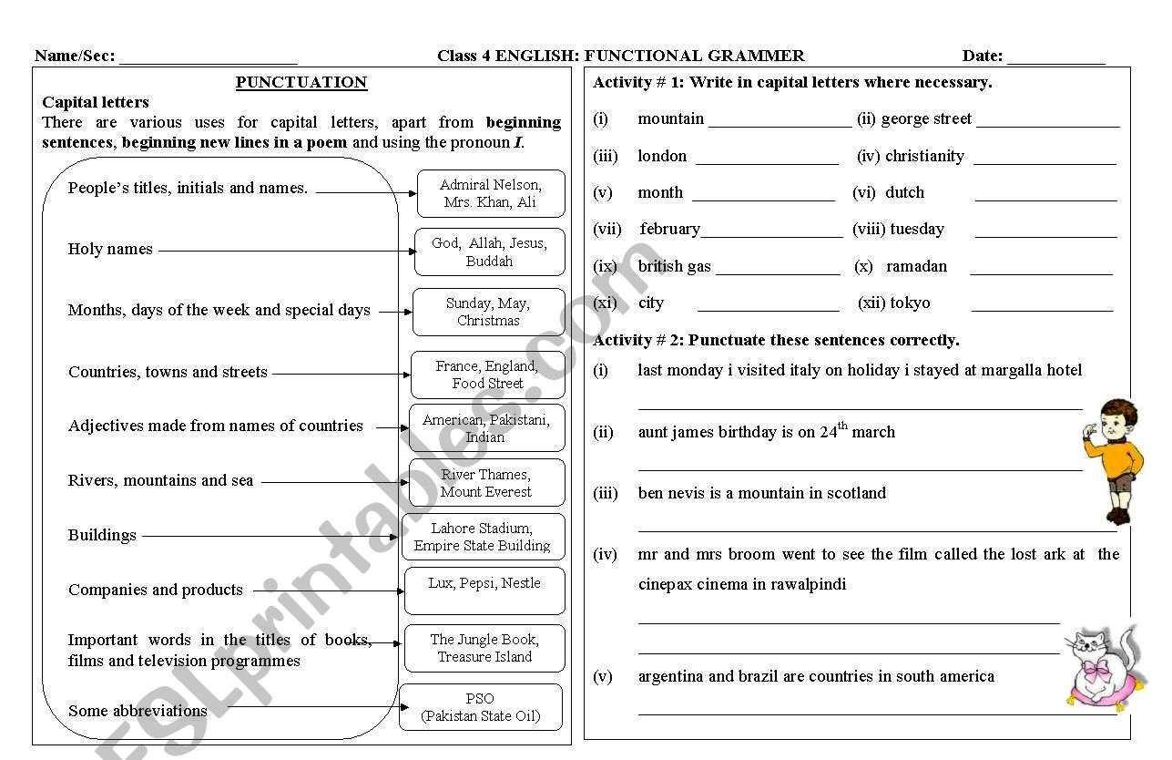 PUNCTUATIONS worksheet