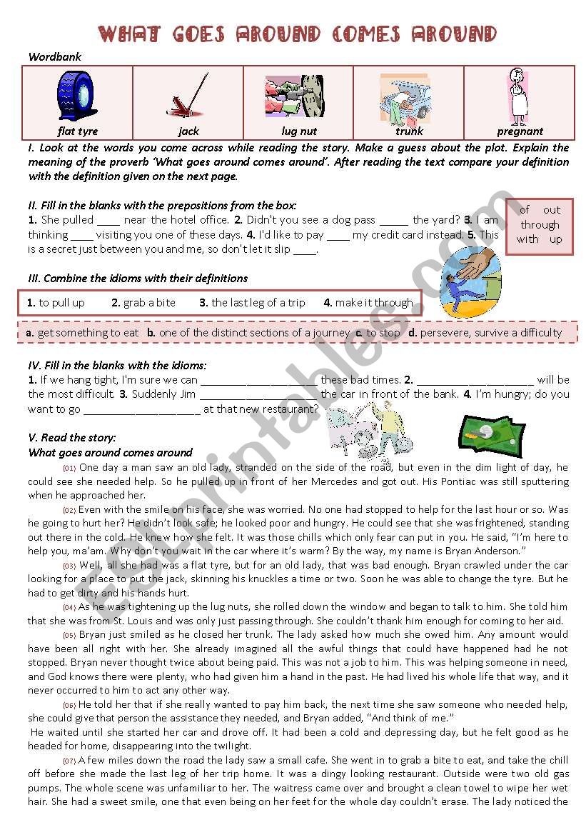 WHAT GOES AROUND COMES AROUND worksheet