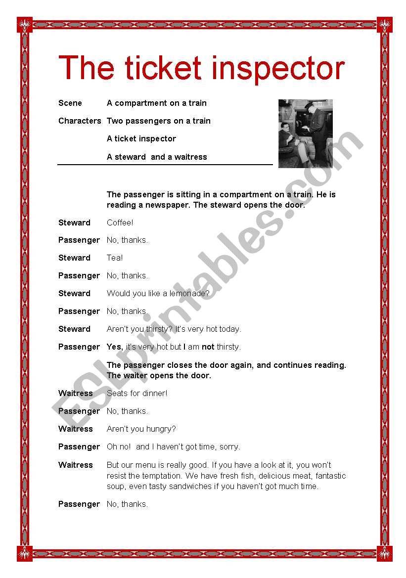 SKETCH: THE TICKET INSPECTOR worksheet