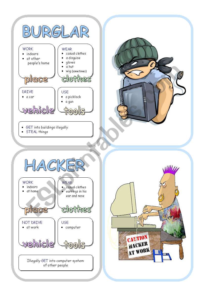 Job Cards - Set 13 worksheet