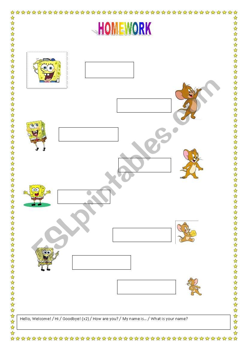 An Homework for Meeting... worksheet