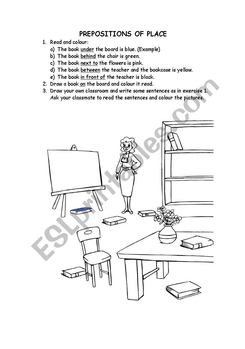 Prepositions of place worksheet