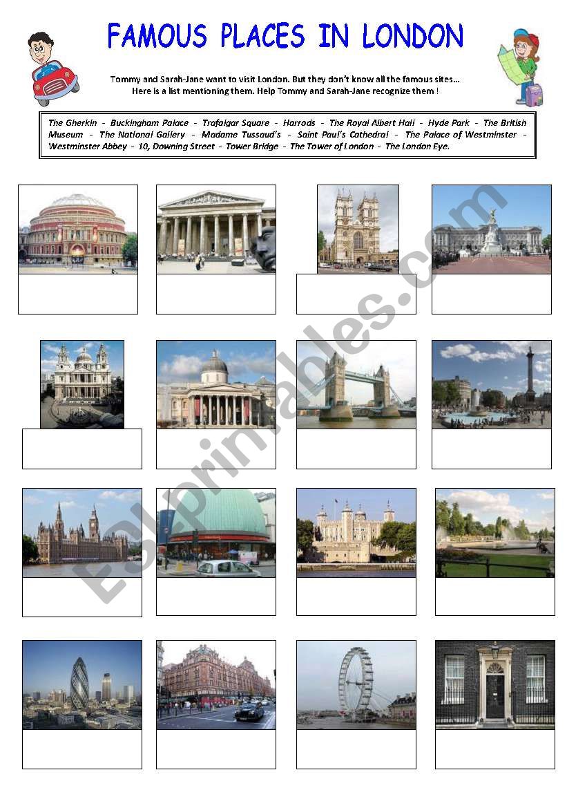 Famous places in London worksheet