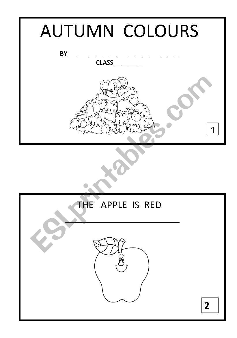 autumn colours book worksheet