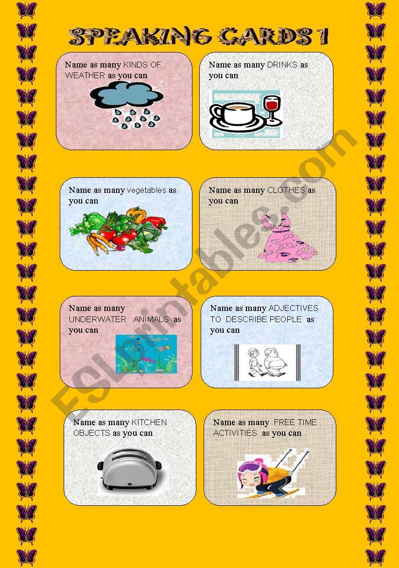 speaking cards 1  worksheet