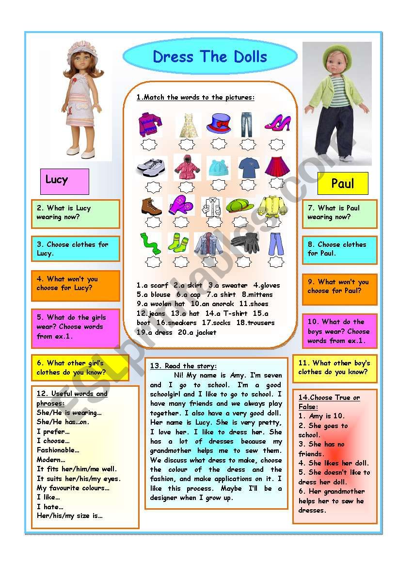 Dress The Dolls worksheet