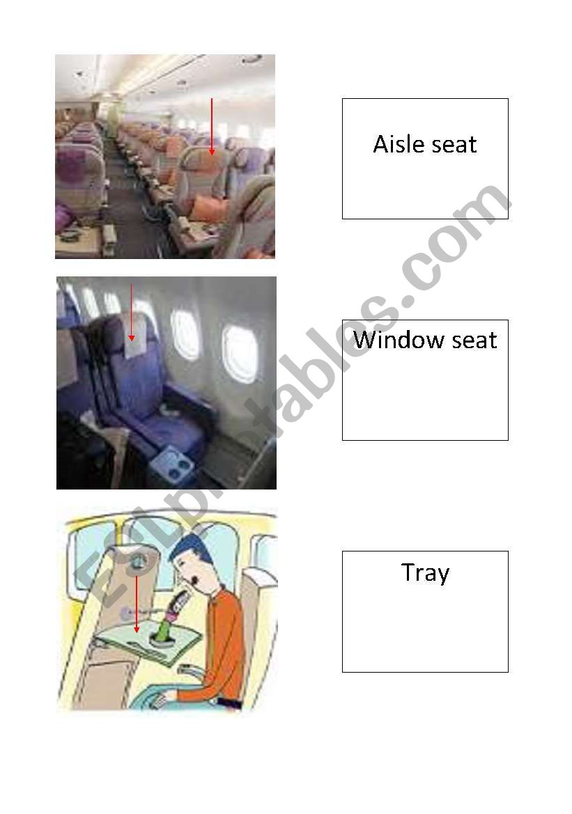 Cards : In the air plane worksheet