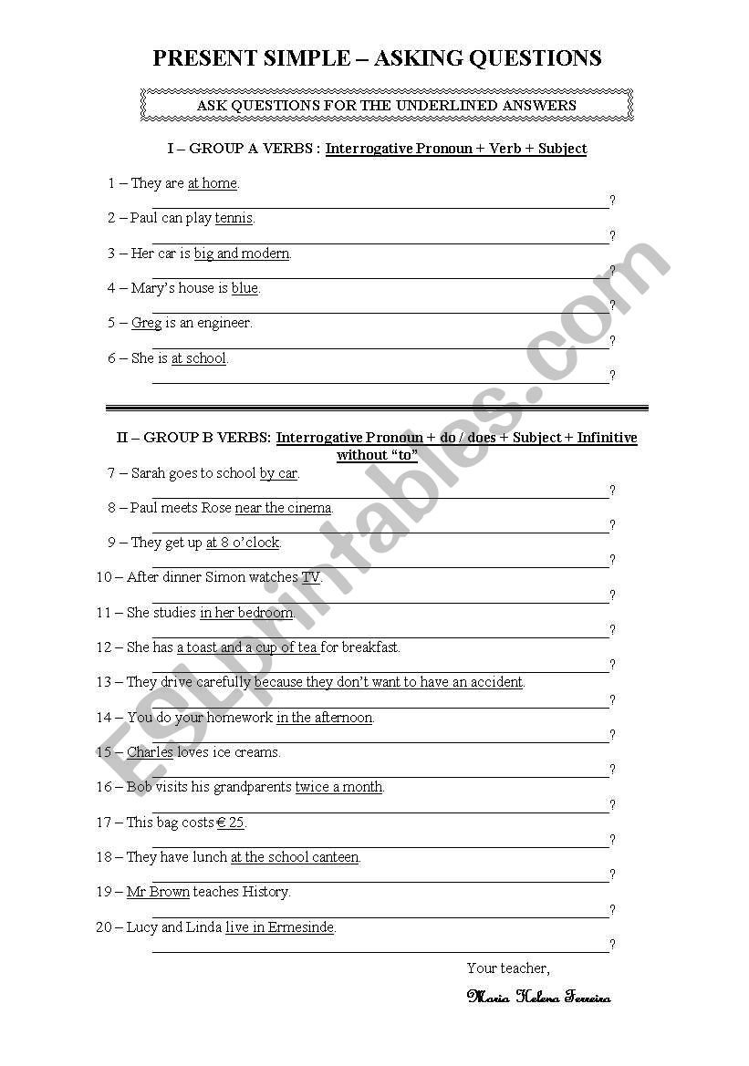 Present Simple worksheet