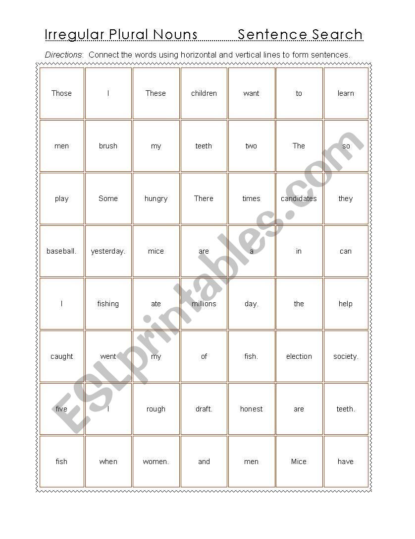 plurals worksheet