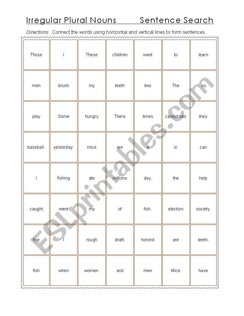 plurals worksheet