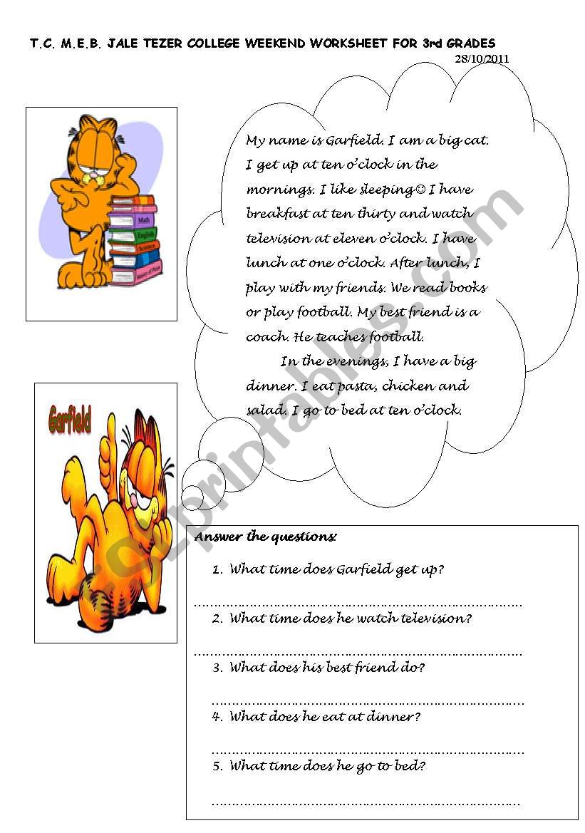 Reading passage worksheet