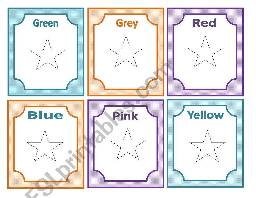 Colours flashcards worksheet