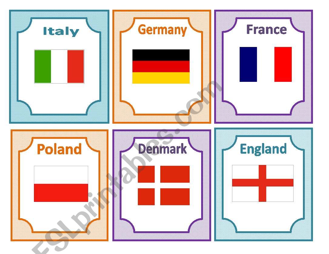 Flashcards about European countries