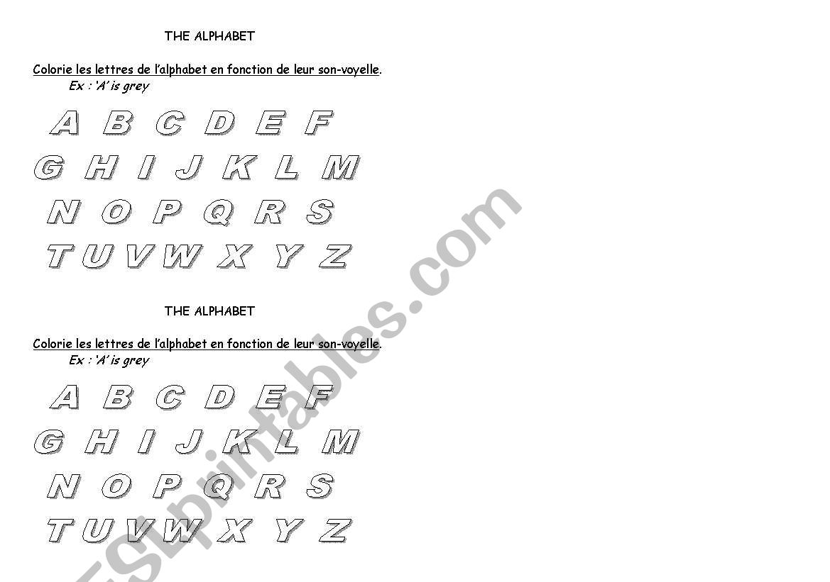 Tha Alphabet worksheet