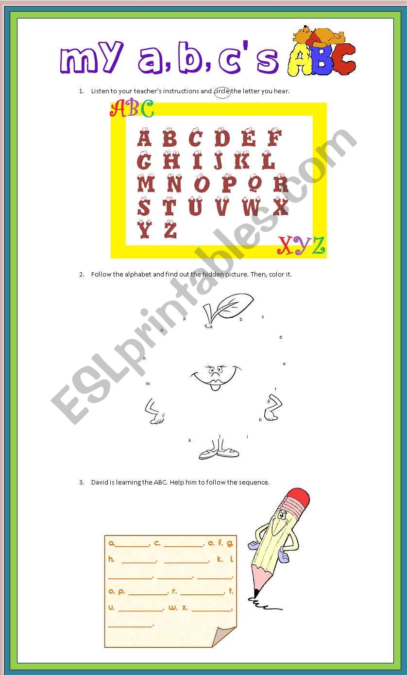 My a,b,cs worksheet