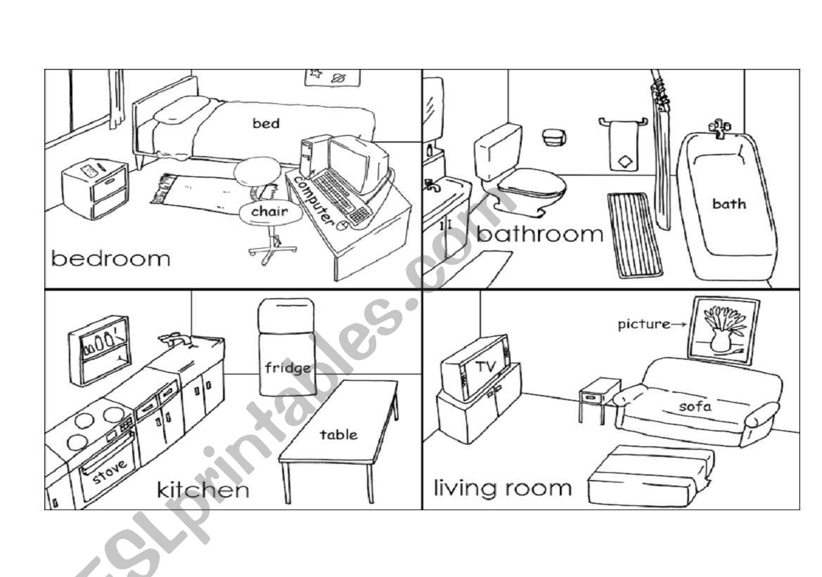 parts of the home worksheet