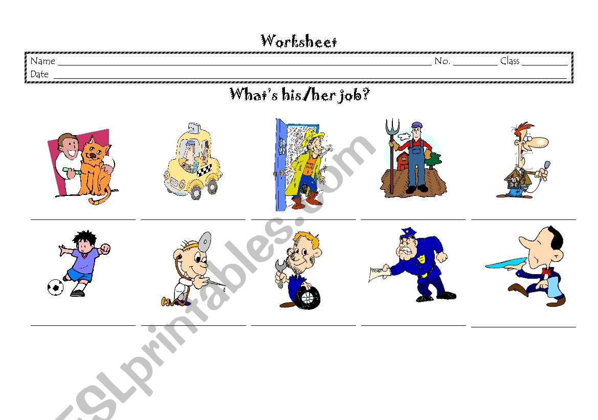 Jobs worksheet worksheet