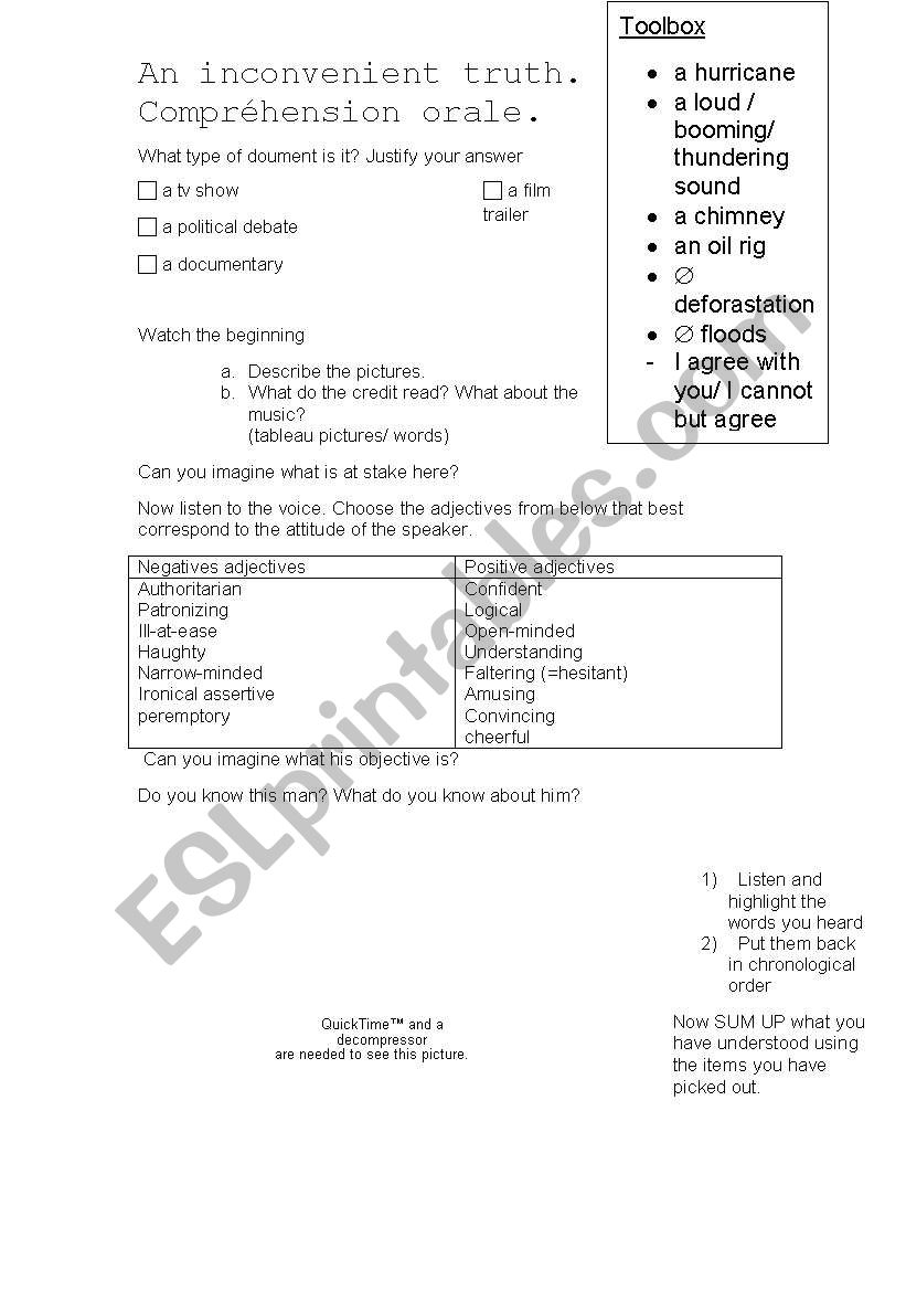 An Inconvenient Truth Worksheet