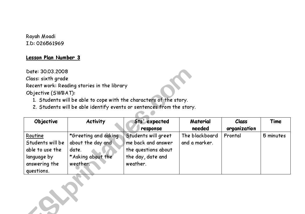 storytelling worksheet