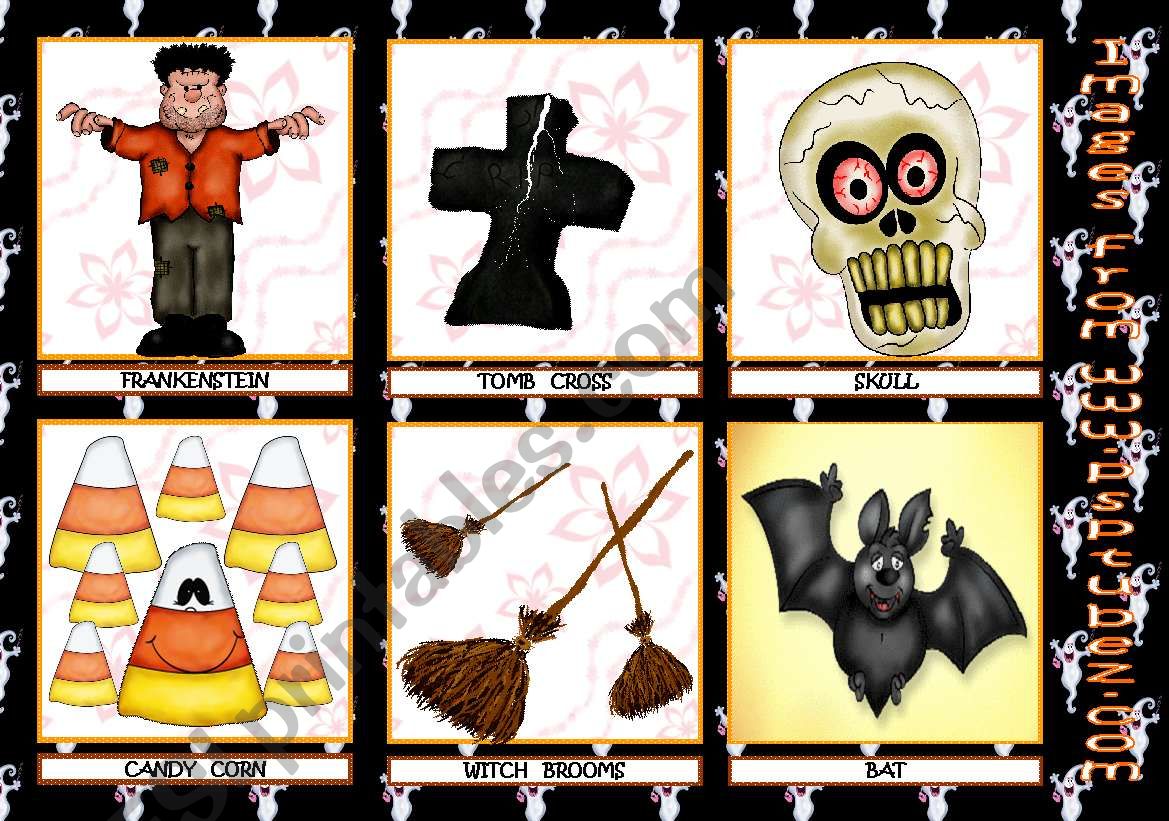 Halloween flashcards 2nd set worksheet