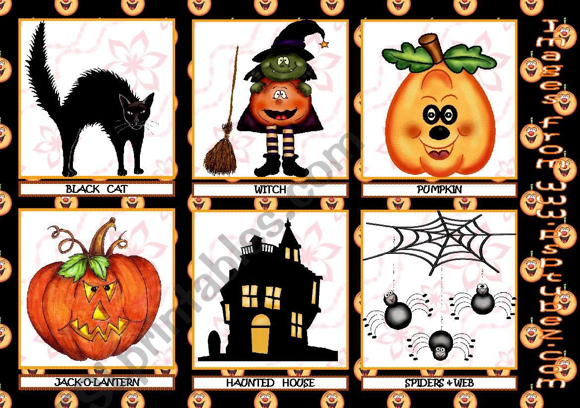 Halloween flashcards 3rd set worksheet