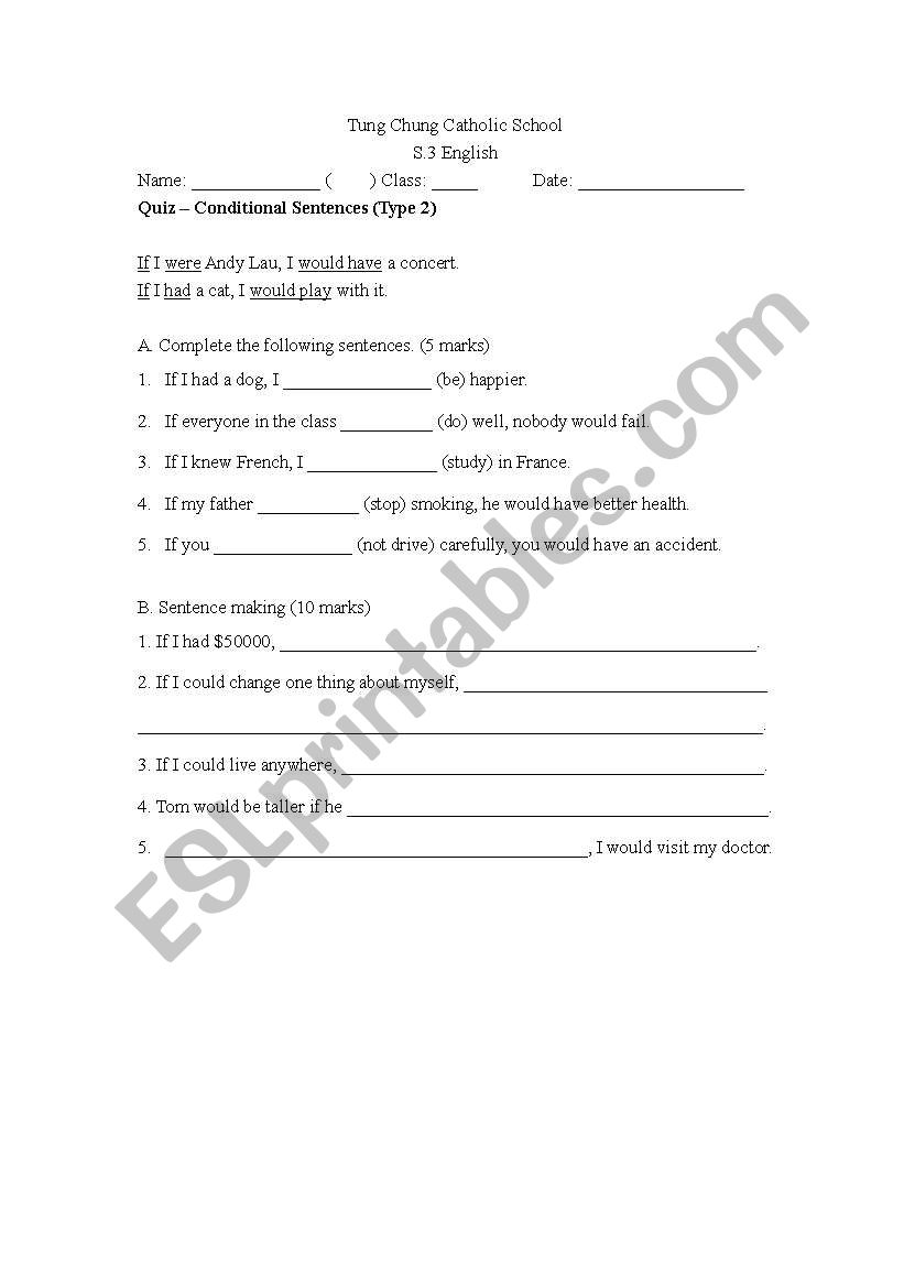 conditional sentences (type 2)
