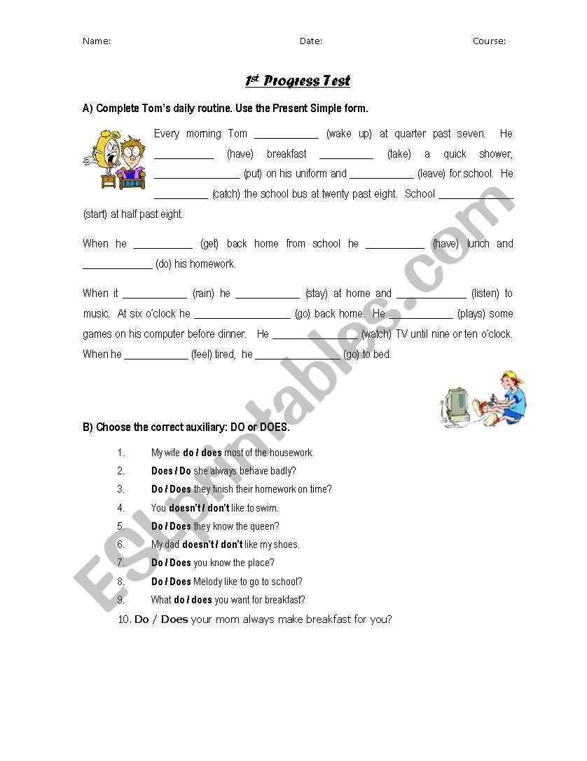 Present Simple or Continuous worksheet