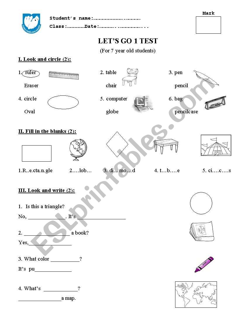 test worksheet