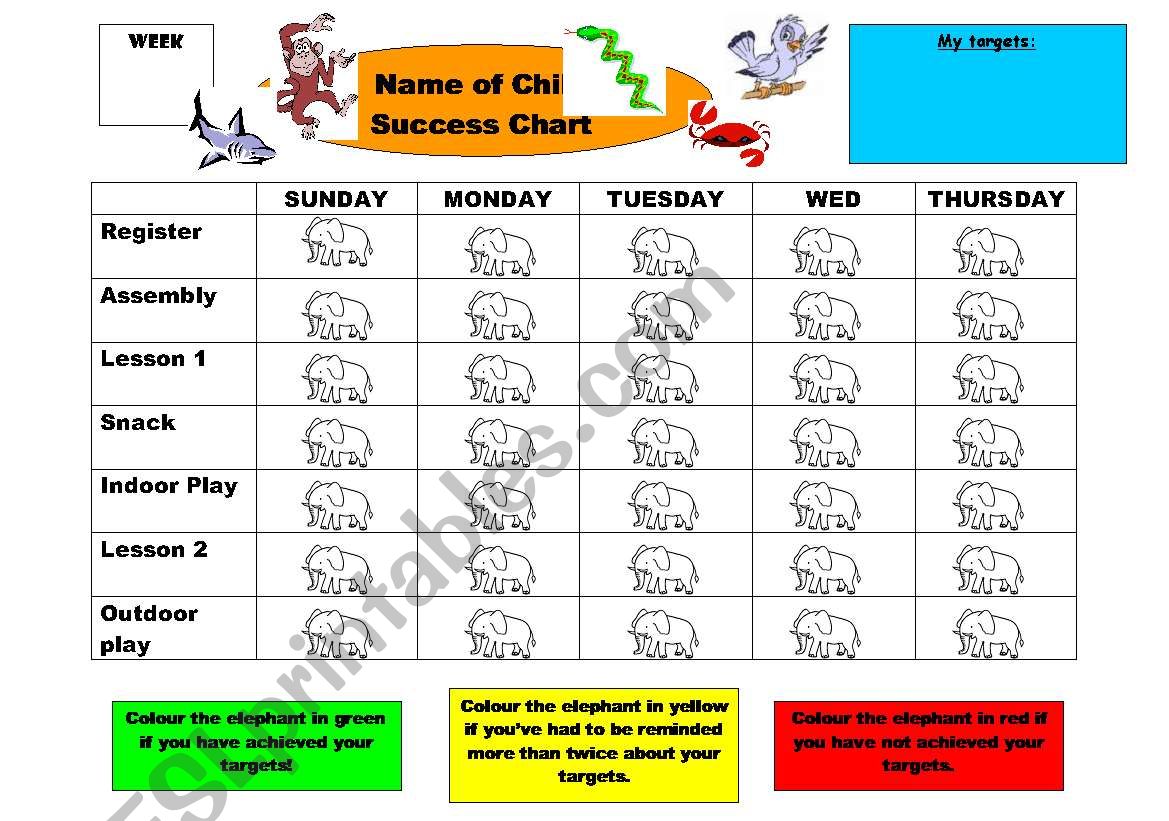 behaviour chart worksheet