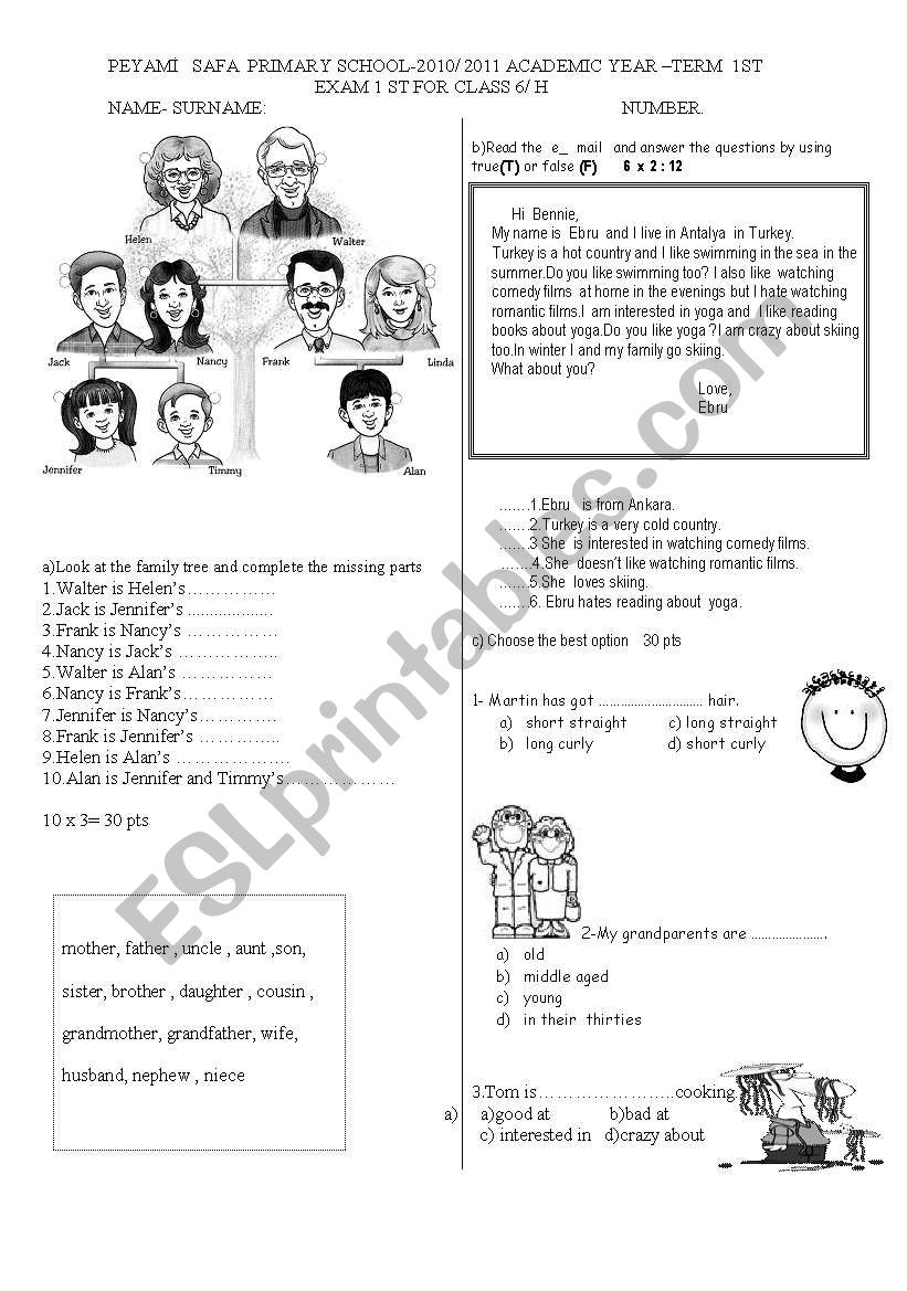  a good exam paper worksheet