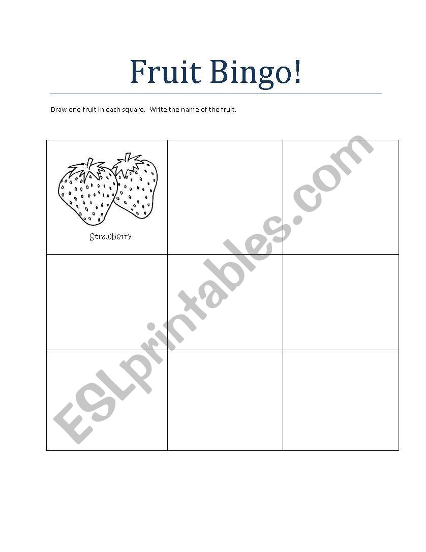 Fruit Bingo worksheet