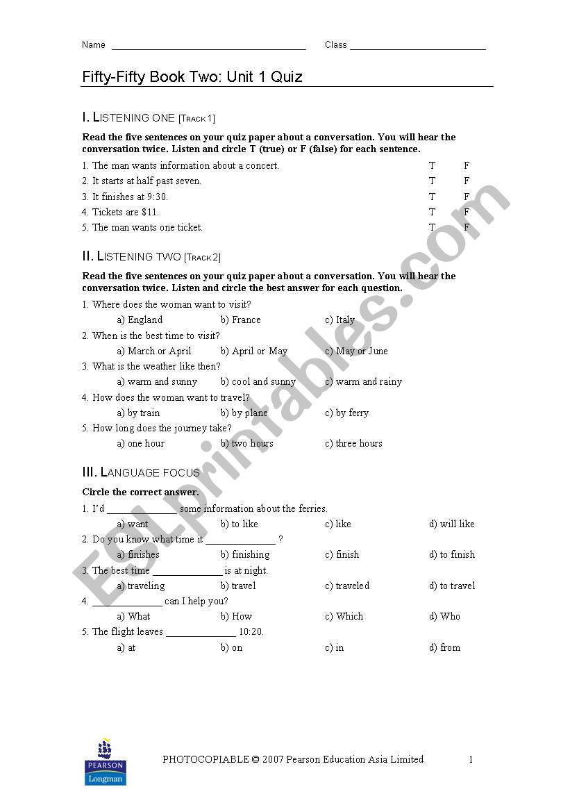 conversation worksheet