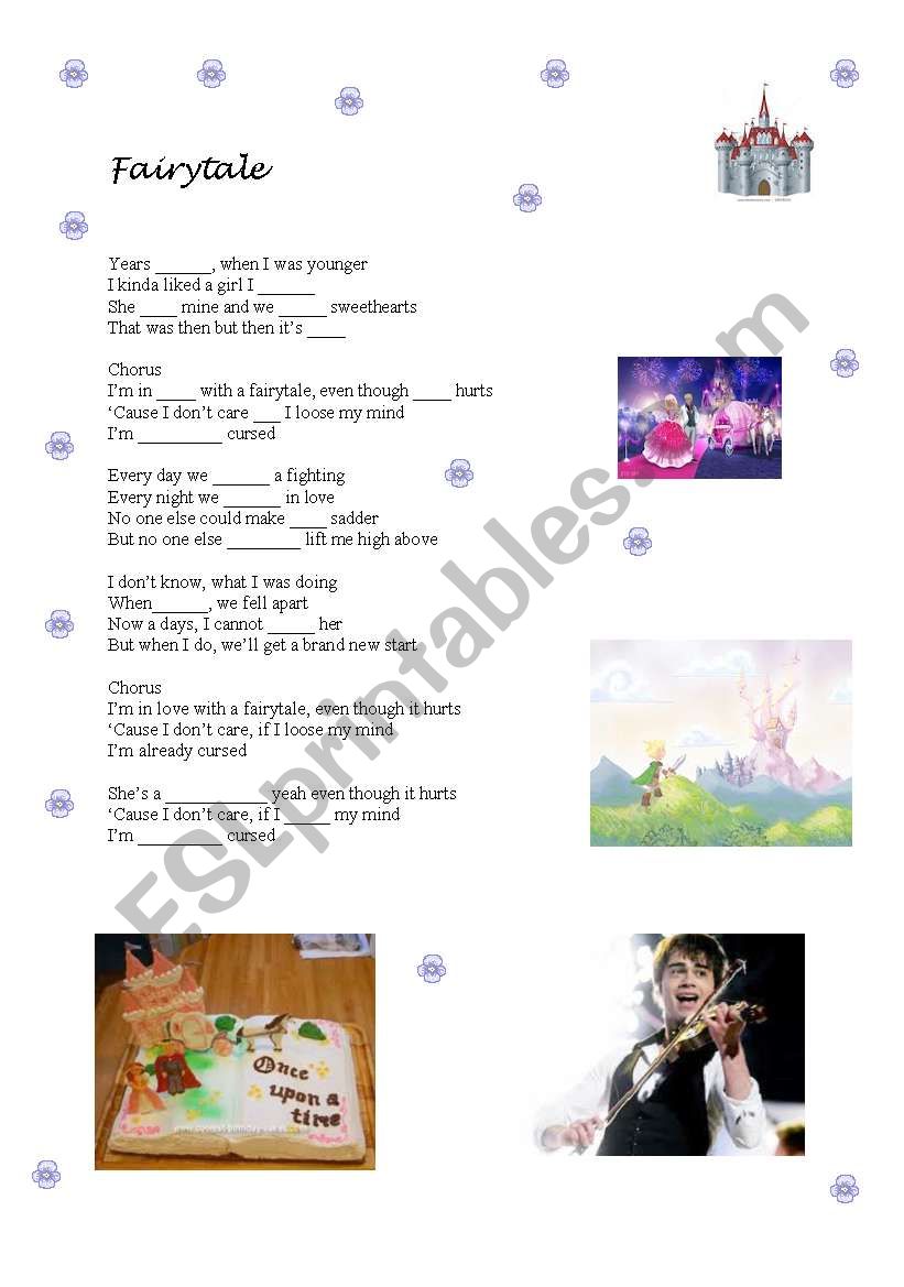 Fairytale Song Worksheet, Many Activities, Lesson Plan