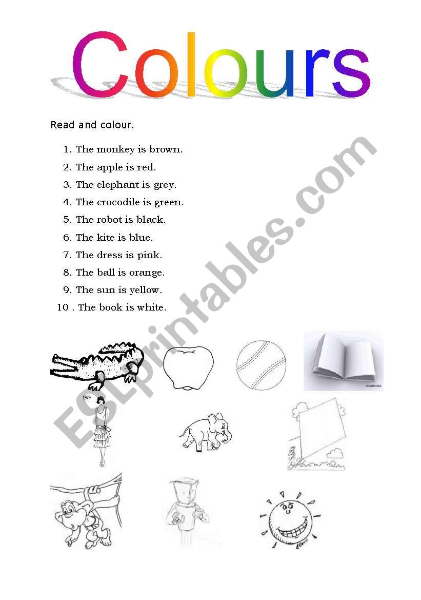 Colours worksheet