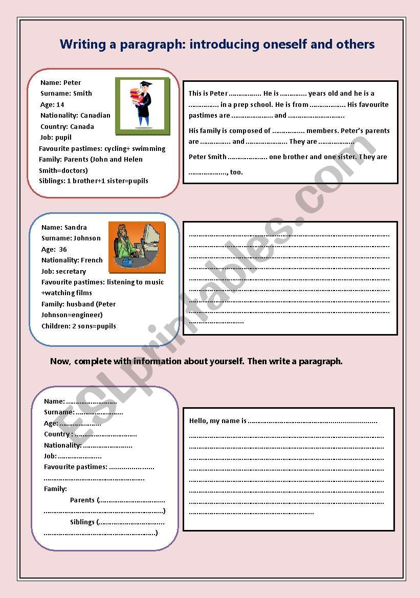 writing a paragraph - ESL worksheet by nessrine11 With Regard To Writing A Paragraph Worksheet