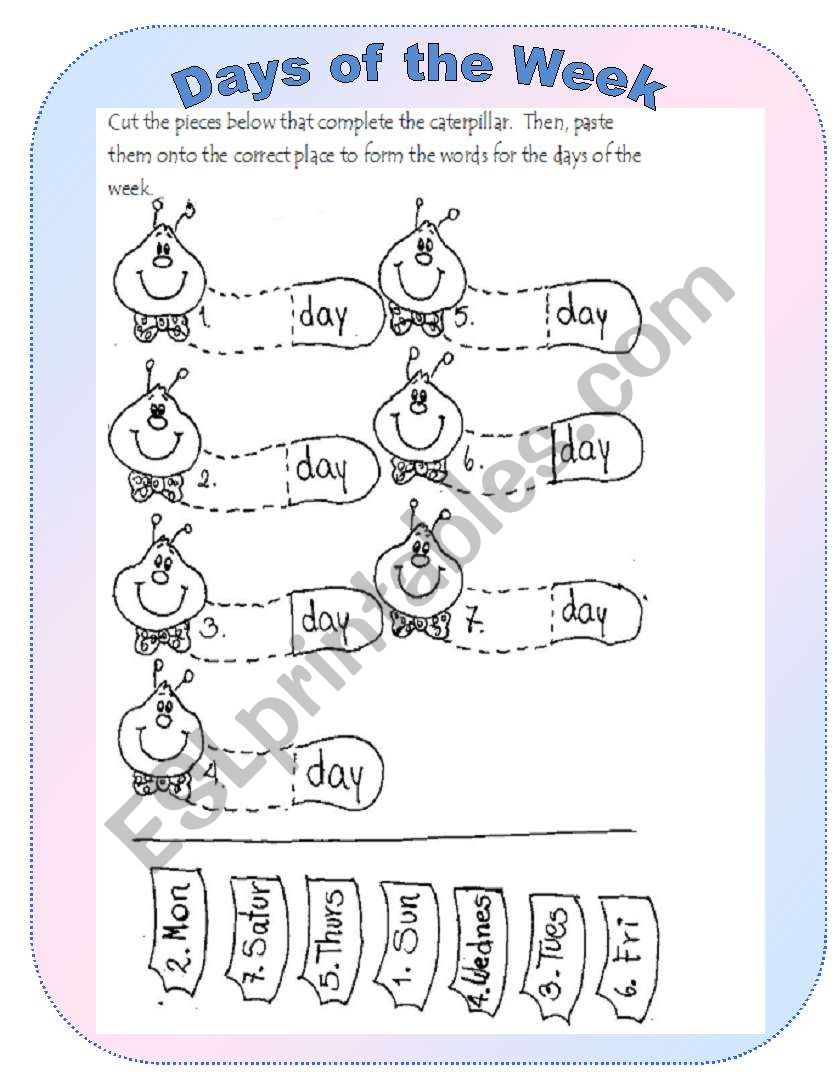 Days of the Week worksheet