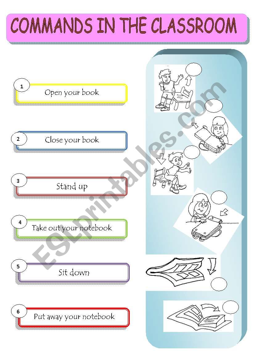 commands worksheet