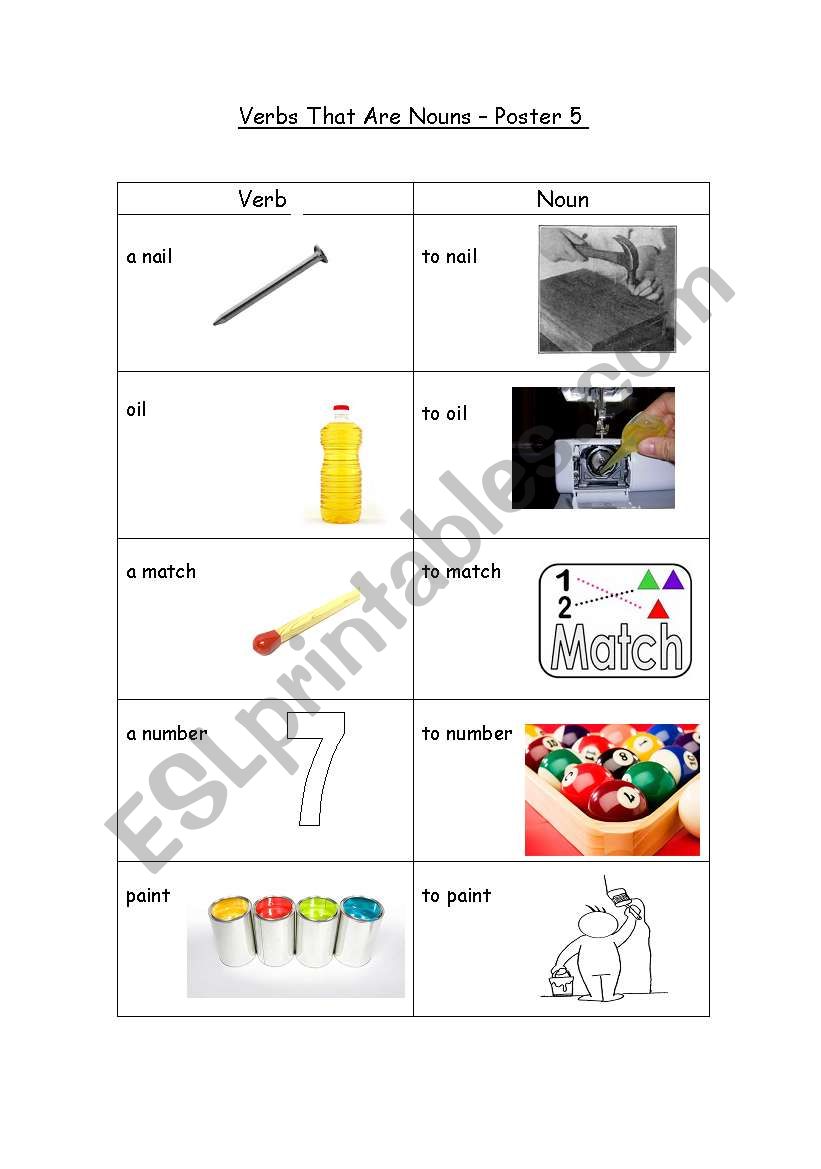 Words that are both nouns and verbs - poster 6