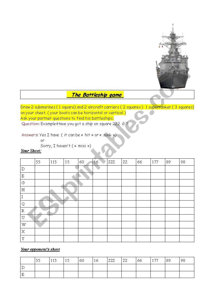 Game battleship plus exercises