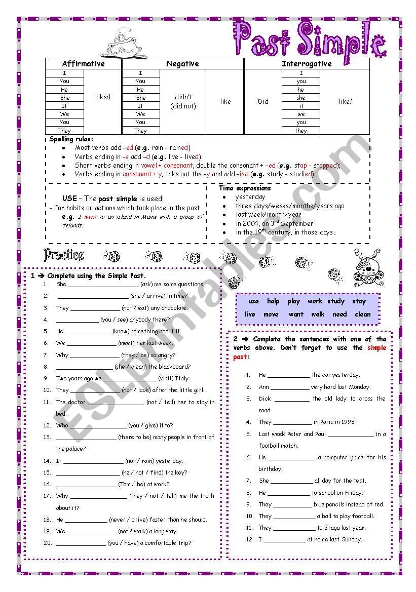 Past Simple worksheet